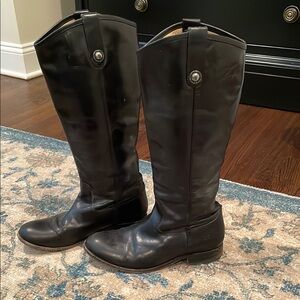 Black Leather Riding Boots